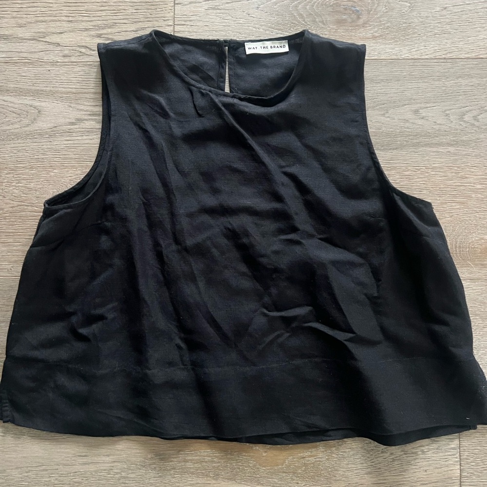 Linen Blend Boxy Vest